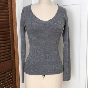 NY & Co Gray Cable Knit Sweater